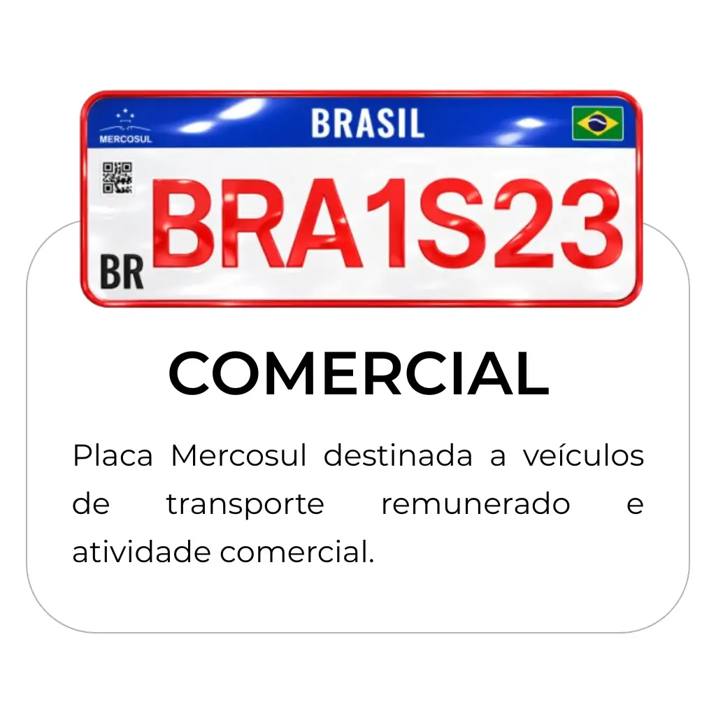 placa mercosul comercial