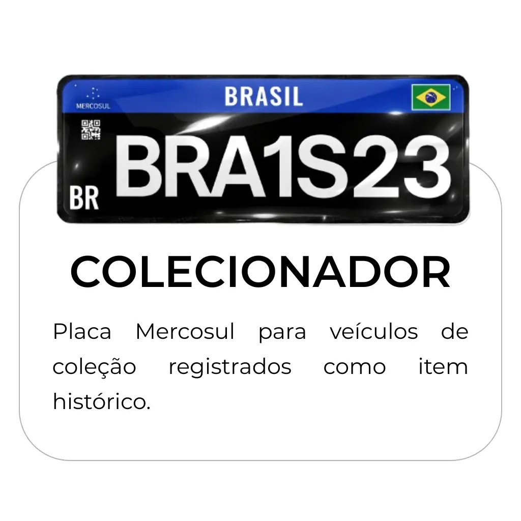 placa mercosul colecionador